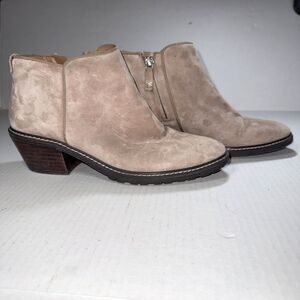 Sam Edelman Pryce Suede Ankle Boots Bootie Womens 8.5 Boots EUC Tan Zip